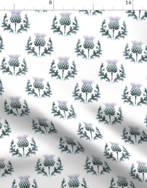 Watercolor Scottish Thistle Flower of Scotland Fabric