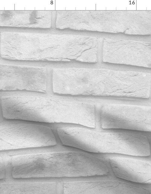 White Washed Brick Wall in Realistic Photo-Effect Life Size Fabric