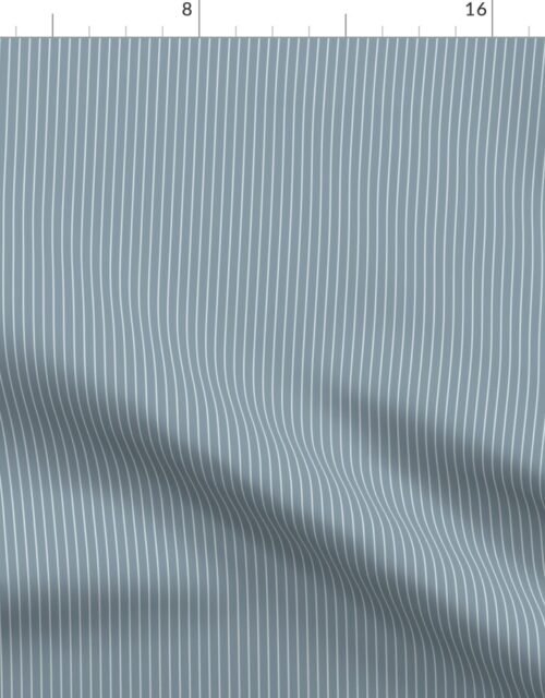 Winter Blue and White Quarter Inch French Provincial Winter Pin Stripes Fabric