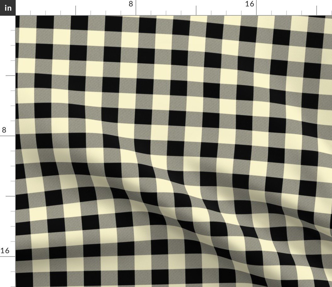 Yellow Gold and Buff  Vintage Christmas Gingham Check Fabric