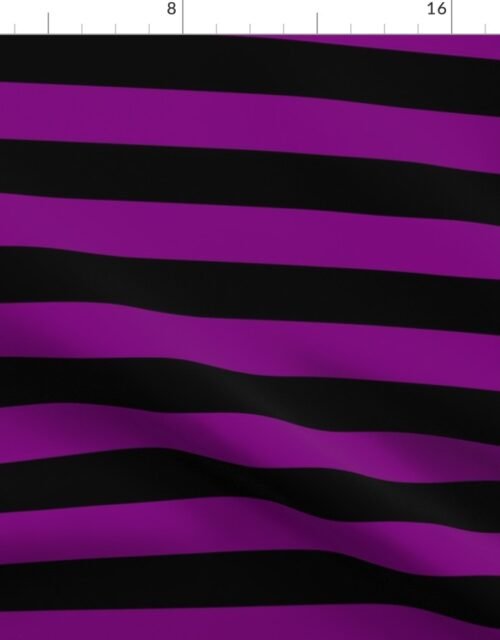 Zombie Purple and Black Horizontal Witch Stripes Fabric