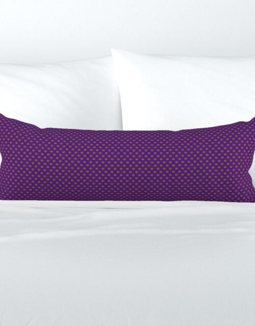 Micro Gold Crowns on Royal Purple Extra Long Lumbar Pillow