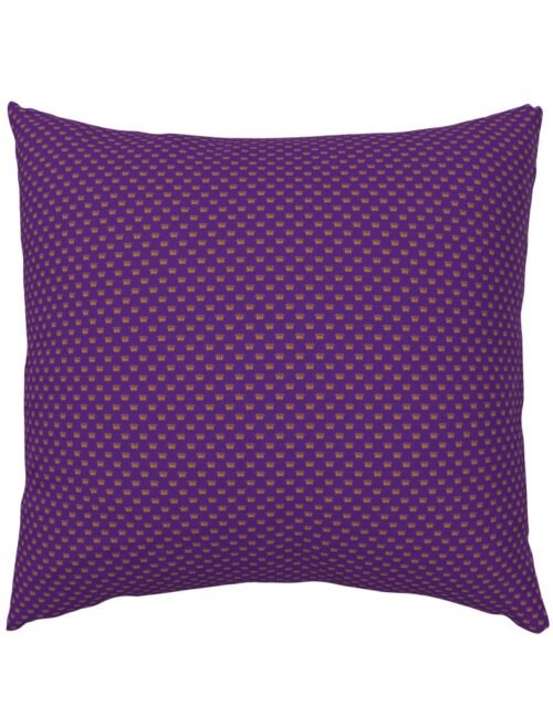 Micro Gold Crowns on Royal Purple Euro Pillow Sham