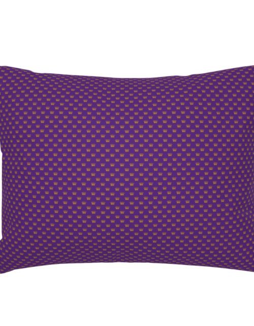 Micro Gold Crowns on Royal Purple Standard Pillow Sham