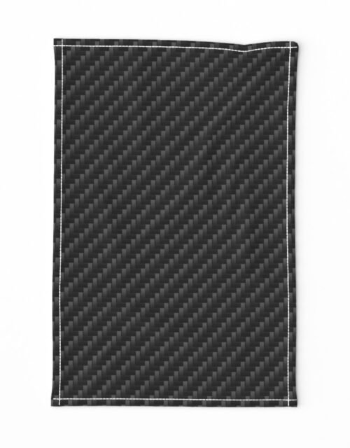 Large Diagonal Ribbed Black Carbon Fibre  for the Man Cave Tea Towel