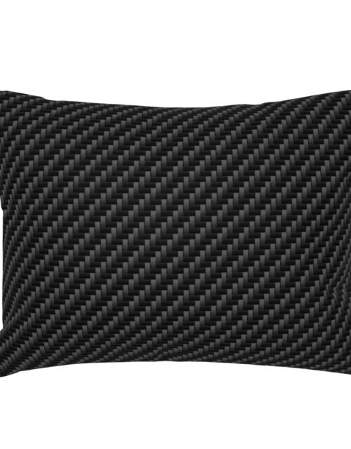 Large Diagonal Ribbed Black Carbon Fibre  for the Man Cave Standard Pillow Sham