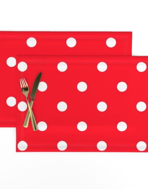 White Polkadots on Cherry Red Placemats