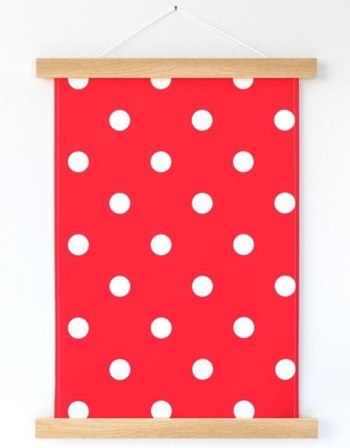 White Polkadots on Cherry Red Wall Hanging