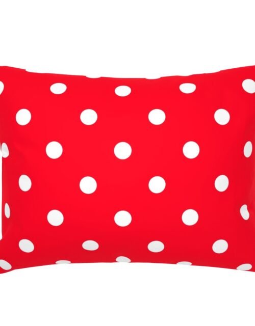 White Polkadots on Cherry Red Standard Pillow Sham